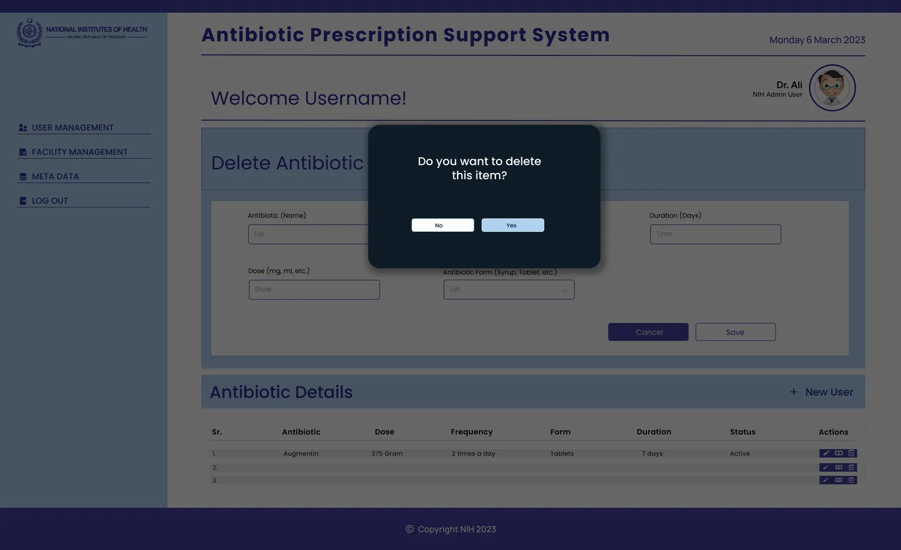 Government of Pakistan / National Institute for Health, Antibiotic Prescription Support Software and Android App — image 4